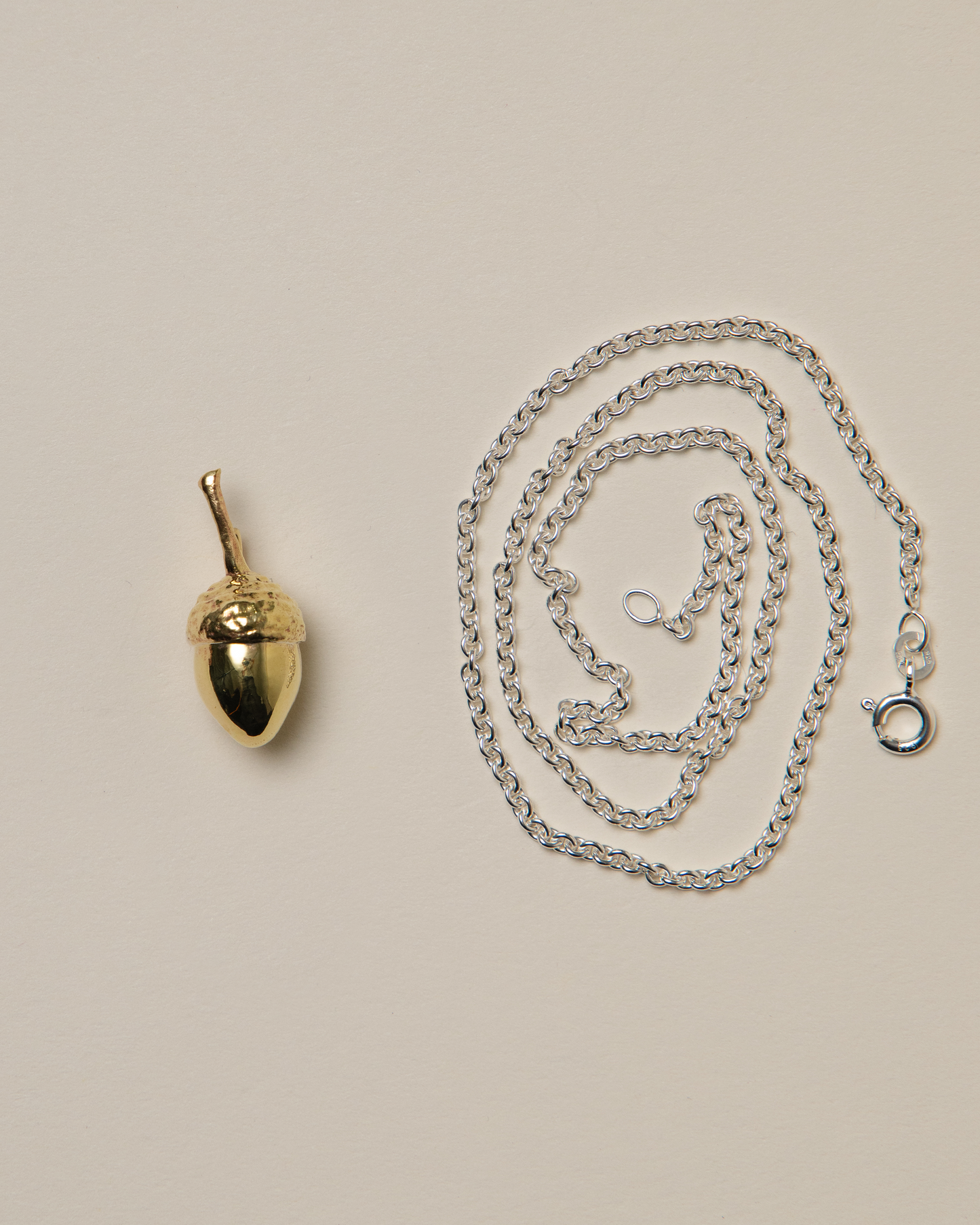 Acorn pendant, brass