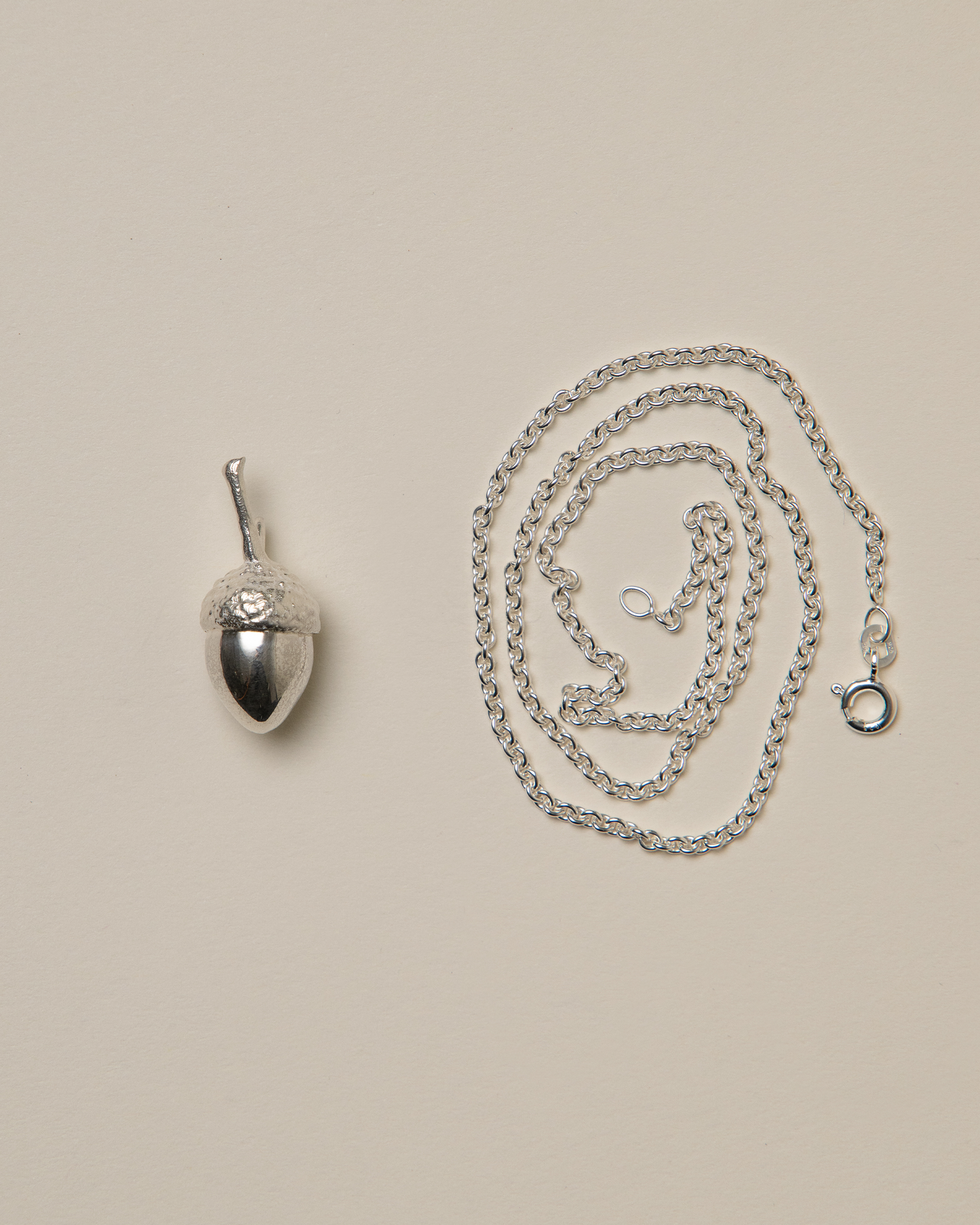 Acorn pendant, silver