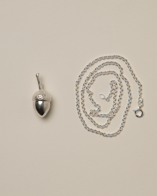 Acorn pendant, silver