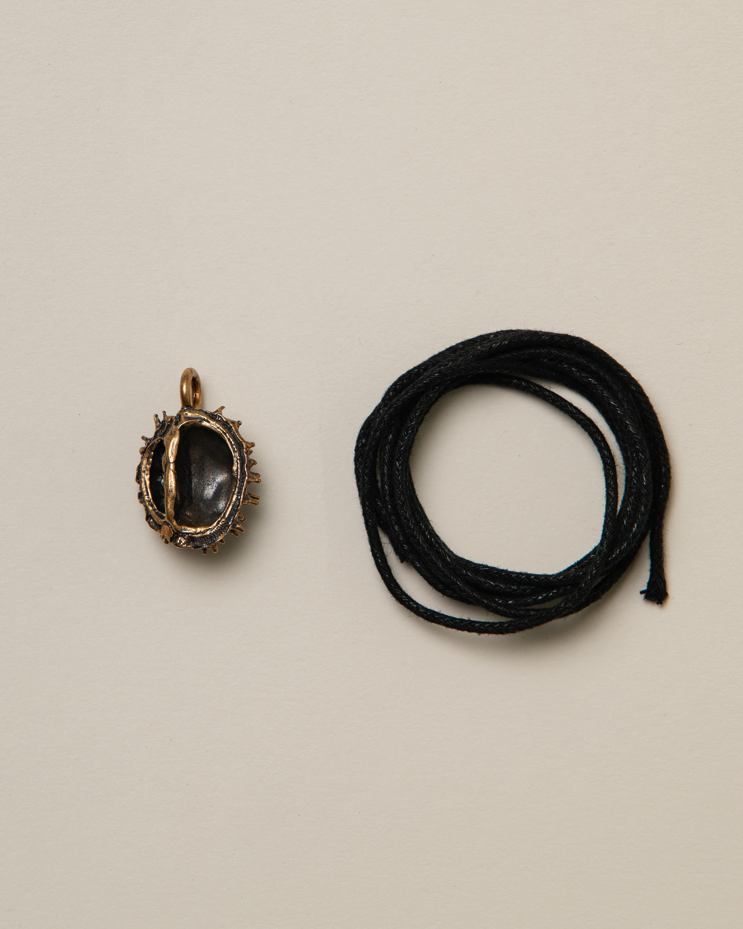 Chestnut pendant, bronze