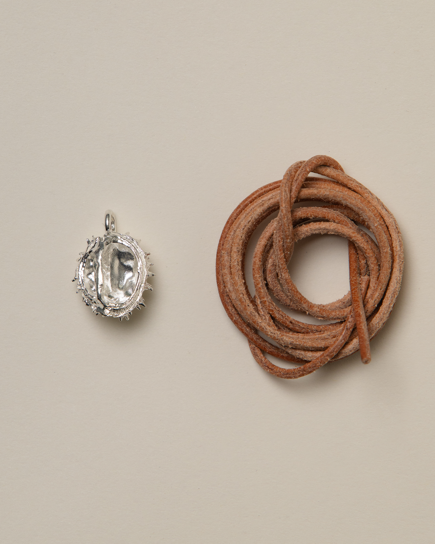 Chestnut pendant, silver