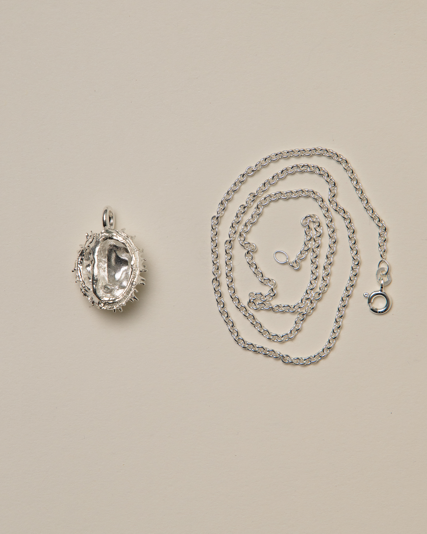 Chestnut pendant, silver