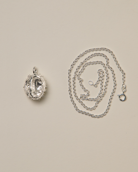 Chestnut pendant, silver