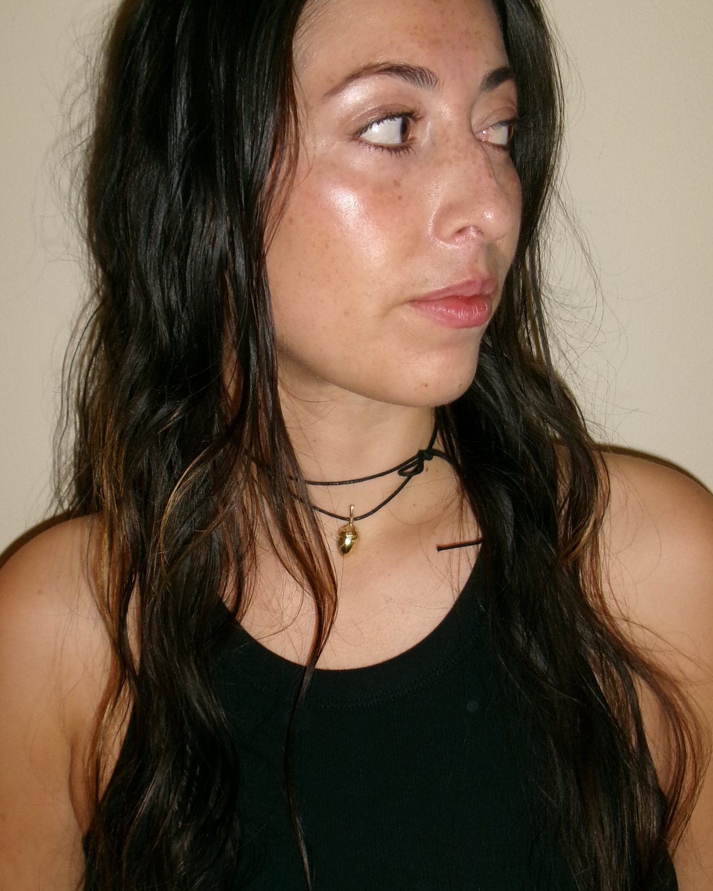 Acorn pendant, brass